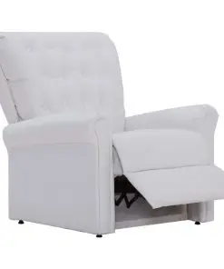 vidaXL Reclining Chair White Faux Leather
