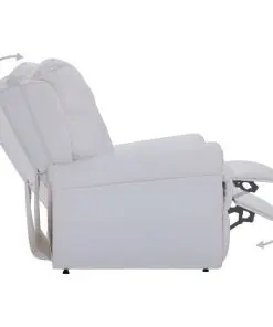 vidaXL Reclining Chair White Faux Leather