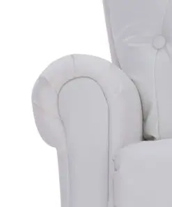 vidaXL Reclining Chair White Faux Leather