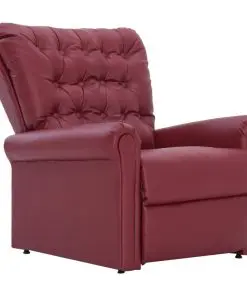 vidaXL Reclining Chair Wine Red Faux Leather