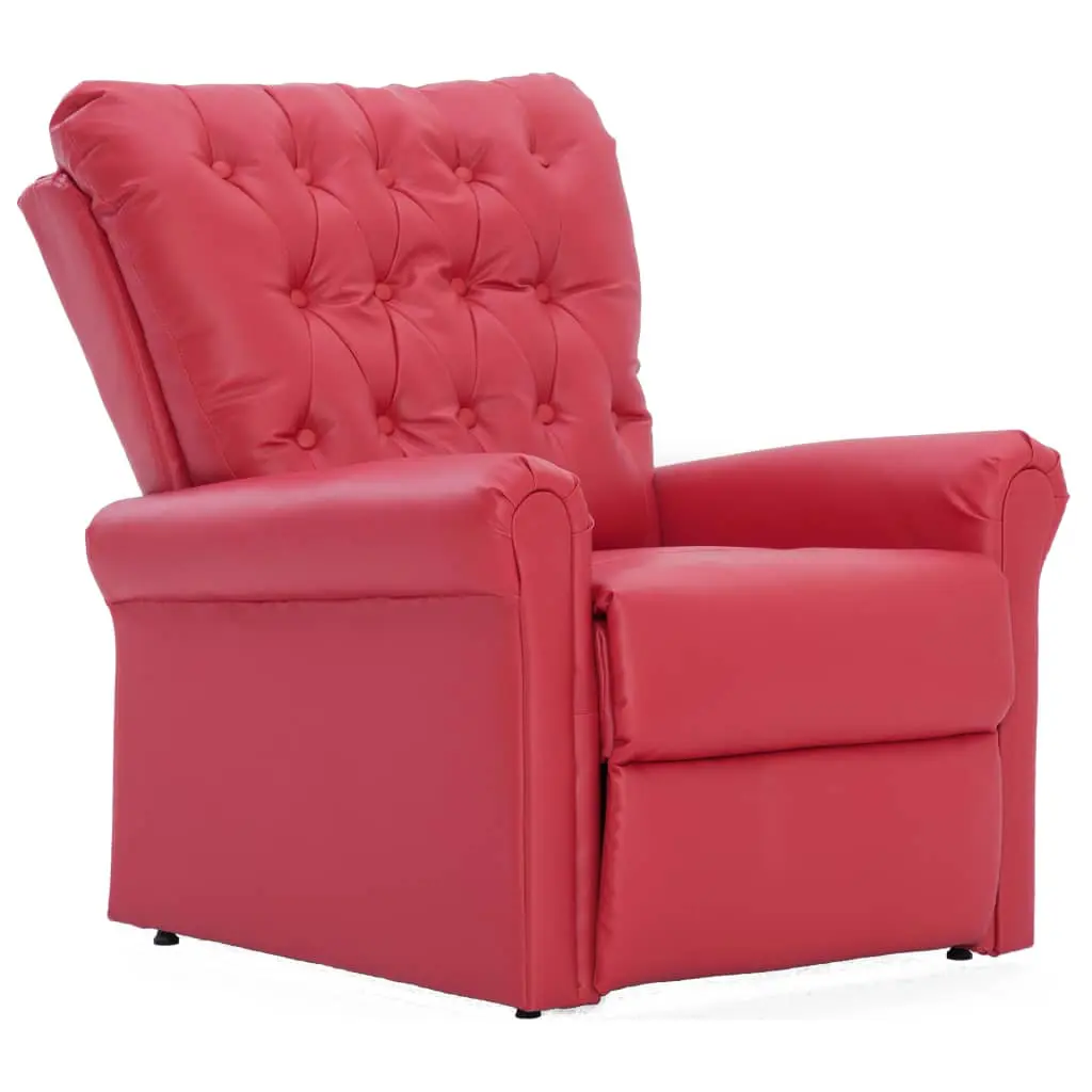 vidaXL Reclining Chair Red Faux Leather