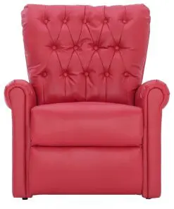 vidaXL Reclining Chair Red Faux Leather