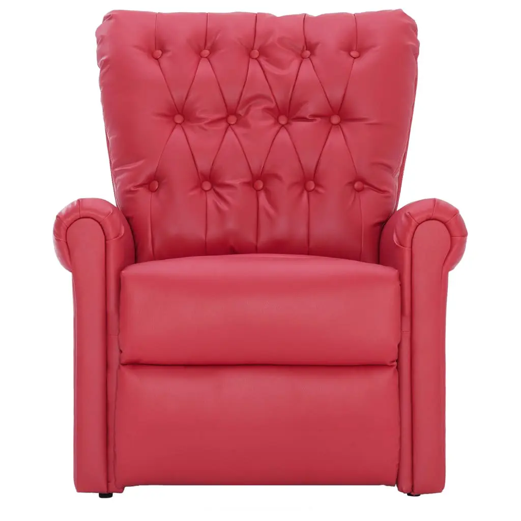 vidaXL Reclining Chair Red Faux Leather