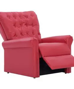 vidaXL Reclining Chair Red Faux Leather