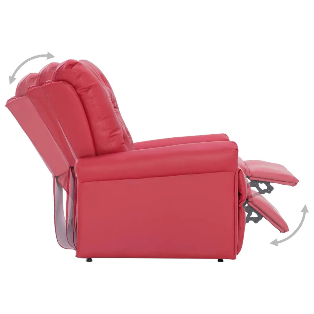 vidaXL Reclining Chair Red Faux Leather