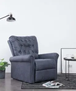 vidaXL Reclining Chair Grey Faux Suede Leather