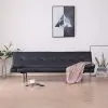 vidaXL Sofa Bed with Two Pillows Brown Faux Leather