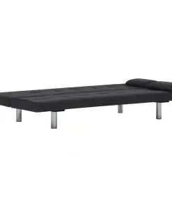 vidaXL Sofa Bed with Two Pillows Dark Grey Polyester
