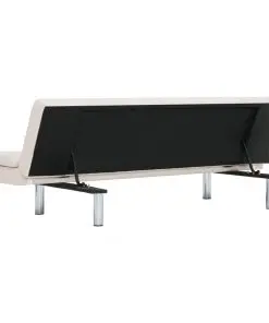 vidaXL Sofa Bed with Two Pillows Cream Polyester