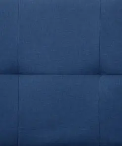 vidaXL Sofa Bed with Two Pillows Blue Polyester