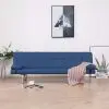 vidaXL Sofa Bed with Two Pillows Blue Polyester