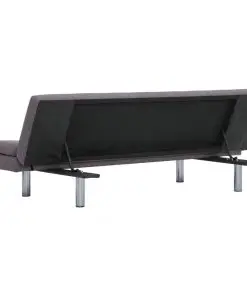 vidaXL Sofa Bed with Two Pillows Taupe Polyester