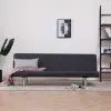 vidaXL Sofa Bed Dark Grey Polyester