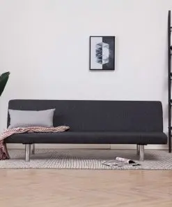 vidaXL Sofa Bed Dark Grey Polyester
