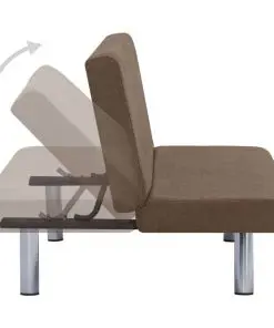 vidaXL Sofa Bed Brown Polyester