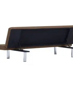 vidaXL Sofa Bed Brown Polyester