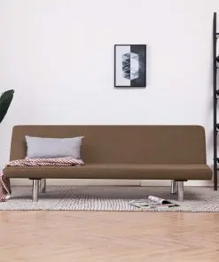 vidaXL Sofa Bed Brown Polyester