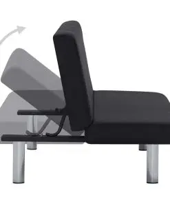 vidaXL Sofa Bed Black Polyester