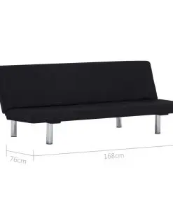 vidaXL Sofa Bed Black Polyester