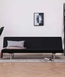 vidaXL Sofa Bed Black Polyester