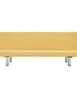 vidaXL Sofa Bed Yellow Polyester