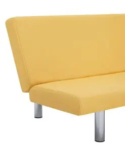 vidaXL Sofa Bed Yellow Polyester