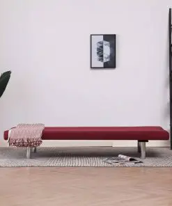 vidaXL Sofa Bed Wine Red Polyester