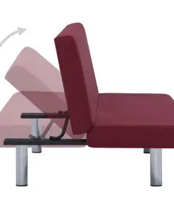 vidaXL Sofa Bed Wine Red Polyester