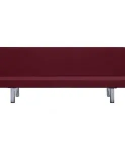 vidaXL Sofa Bed Wine Red Polyester