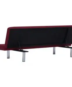 vidaXL Sofa Bed Wine Red Polyester