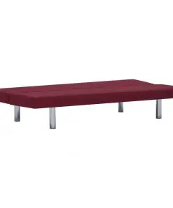 vidaXL Sofa Bed Wine Red Polyester