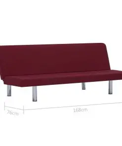 vidaXL Sofa Bed Wine Red Polyester