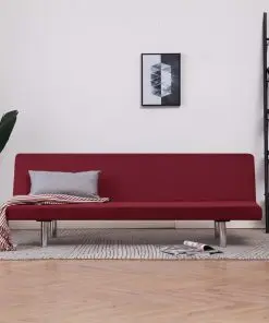 vidaXL Sofa Bed Wine Red Polyester