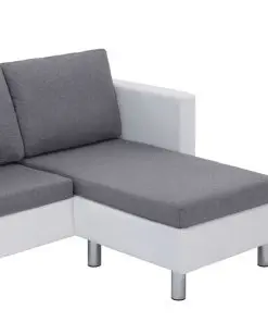 vidaXL 3-Seater Sofa with Cushions White Faux Leather