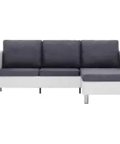 vidaXL 3-Seater Sofa with Cushions White Faux Leather
