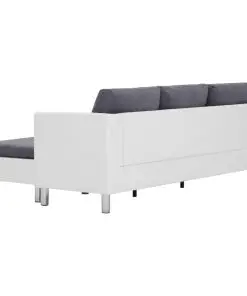 vidaXL 3-Seater Sofa with Cushions White Faux Leather