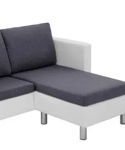 vidaXL 3-Seater Sofa with Cushions White Faux Leather