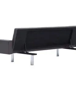 vidaXL Sofa Bed with Armrest Grey Faux Leather