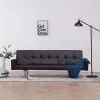 vidaXL Sofa Bed with Armrest Brown Faux Leather
