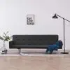 vidaXL Sofa Bed with Armrest Dark Grey Polyester