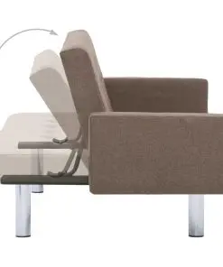 vidaXL Sofa Bed with Armrest Brown Polyester