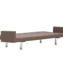 vidaXL Sofa Bed with Armrest Brown Polyester