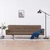 vidaXL Sofa Bed with Armrest Brown Polyester