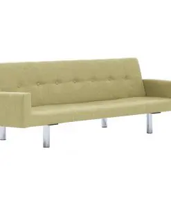 vidaXL Sofa Bed with Armrest Green Polyester