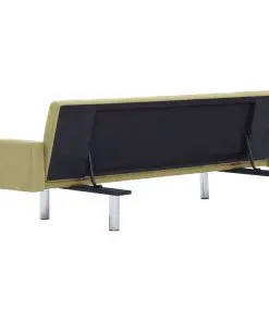 vidaXL Sofa Bed with Armrest Green Polyester