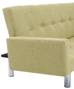 vidaXL Sofa Bed with Armrest Green Polyester