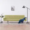 vidaXL Sofa Bed with Armrest Green Polyester