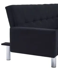 vidaXL Sofa Bed with Armrest Black Polyester