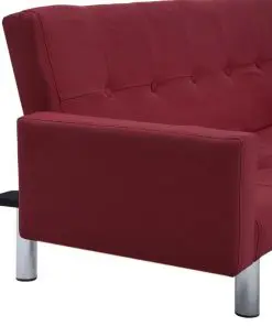 vidaXL Sofa Bed with Armrest Wine Red Polyester