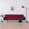 vidaXL Sofa Bed with Armrest Wine Red Polyester